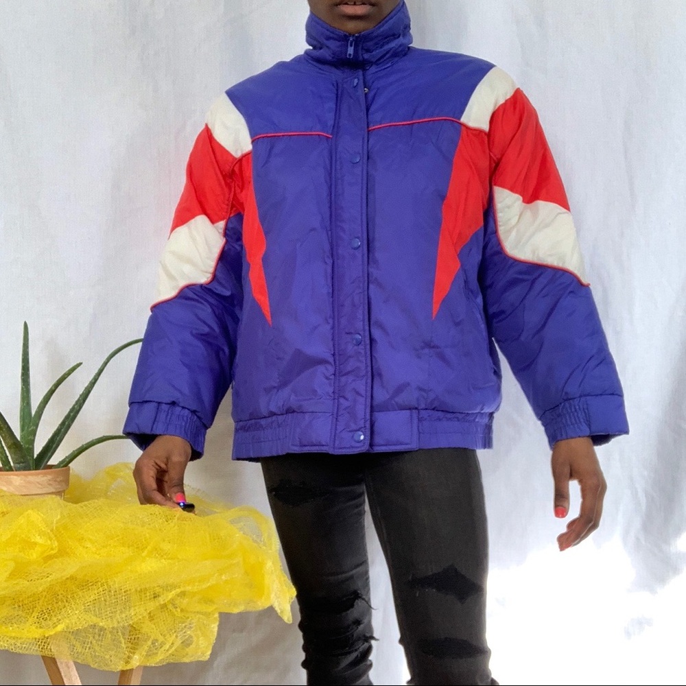 Vintage Colorblock Patterned Jacket